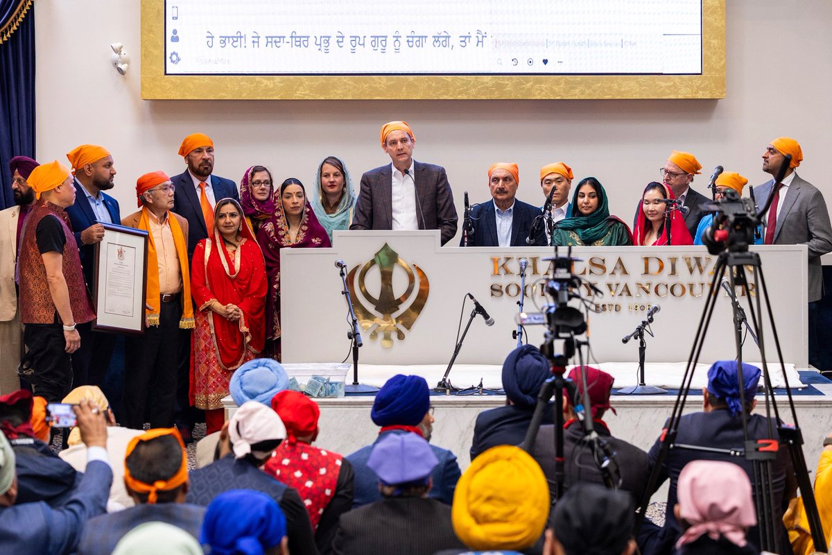 rparmar_BC's tweet photo. It was truly special to attend the Vancouver Nagar Kirtan!

Walking alongside thousands of people, sharing in the spirit of community, faith, and seva was incredibly powerful.

Grateful to be there with Premier @Dave_Eby and our incredible team.

#Vaisakhi2026 https://t.co/LbneUTj0dQ