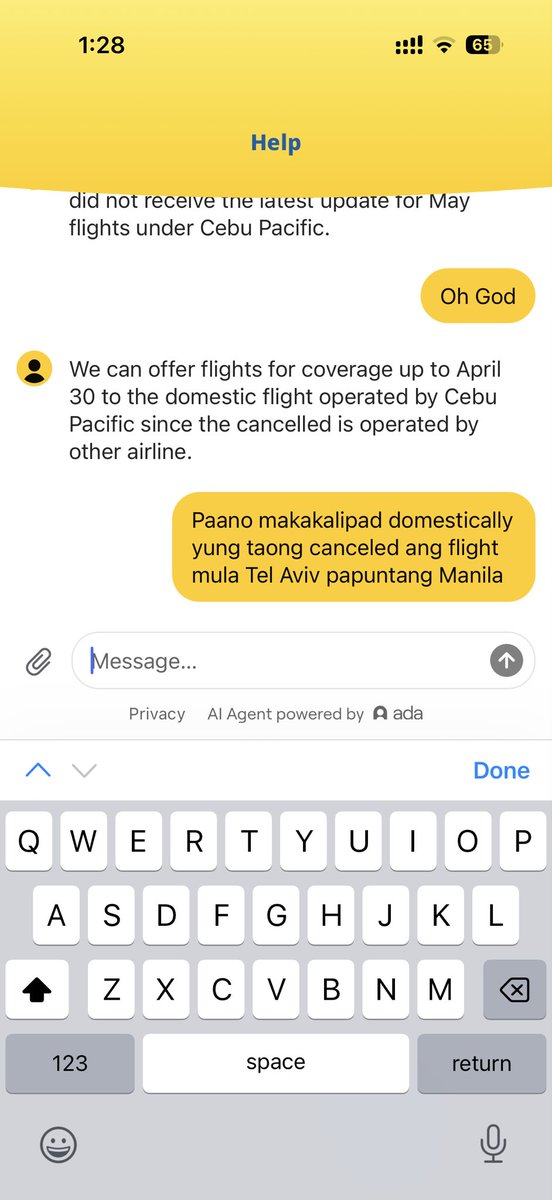 AhhSiDrex's tweet photo. Yes po @CebuPacificAir, isinama ko na si Lord sa chat ko. 😭

Ayoko na po mag-explain. https://t.co/4Vh7VeeE7s