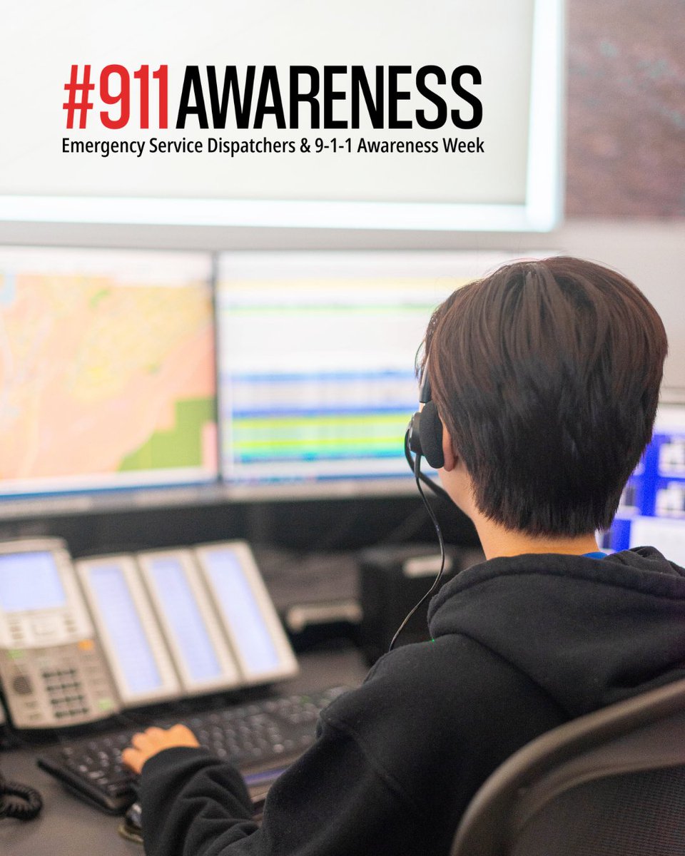 EComm911_info's tweet photo. April 12 - 18 is Emergency Service Dispatchers and 9-1-1 Awareness Week! ☎️
Join us in celebrating the dedicated 9-1-1 call takers, dispatchers, technology specialists, and support personnel who help save lives and protect property each and every day.
#911AwarenessWeek #911BC https://t.co/SYHxMkiT2o