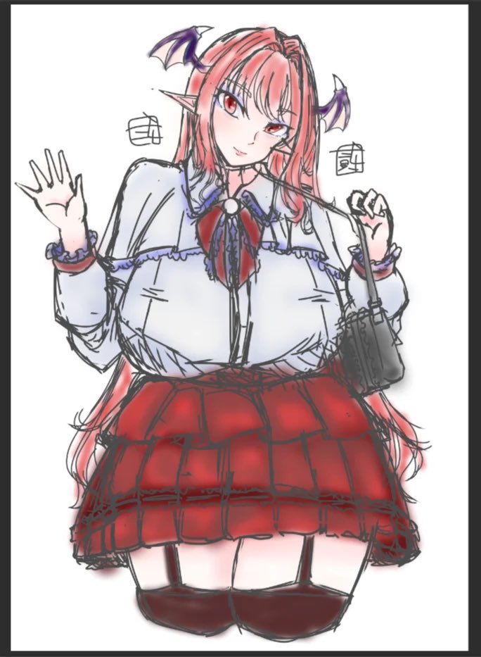 ネリネリ……
地雷系の小悪魔

はたてちゃんと違う構図にしたかったけど、なんか似た 