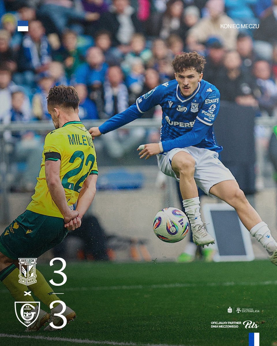 LechPoznan's tweet image. 🏁 Dzielimy się punktami z GKS-em.
__
90'+10 #LPOGKS 3:3