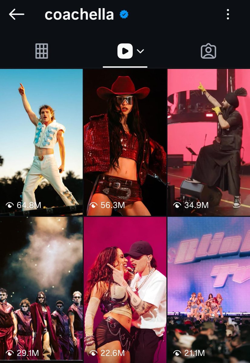 infobensonboone's tweet photo. Benson Boone se mantém com o reels MAIS visualizado da conta oficial do Coachella no Instagram. 🔥

1. Benson Boone - 64,8 milhões 🔥
2. Jennie - 56,3 milhões 
3. Diljit - 34,9 milhões
4. Jennie - 29,1 milhões 
5. Peso Pluma / Anitta - 22,6 milhões
6. BINI - 21,1 milhões

#BENSONCHELLA