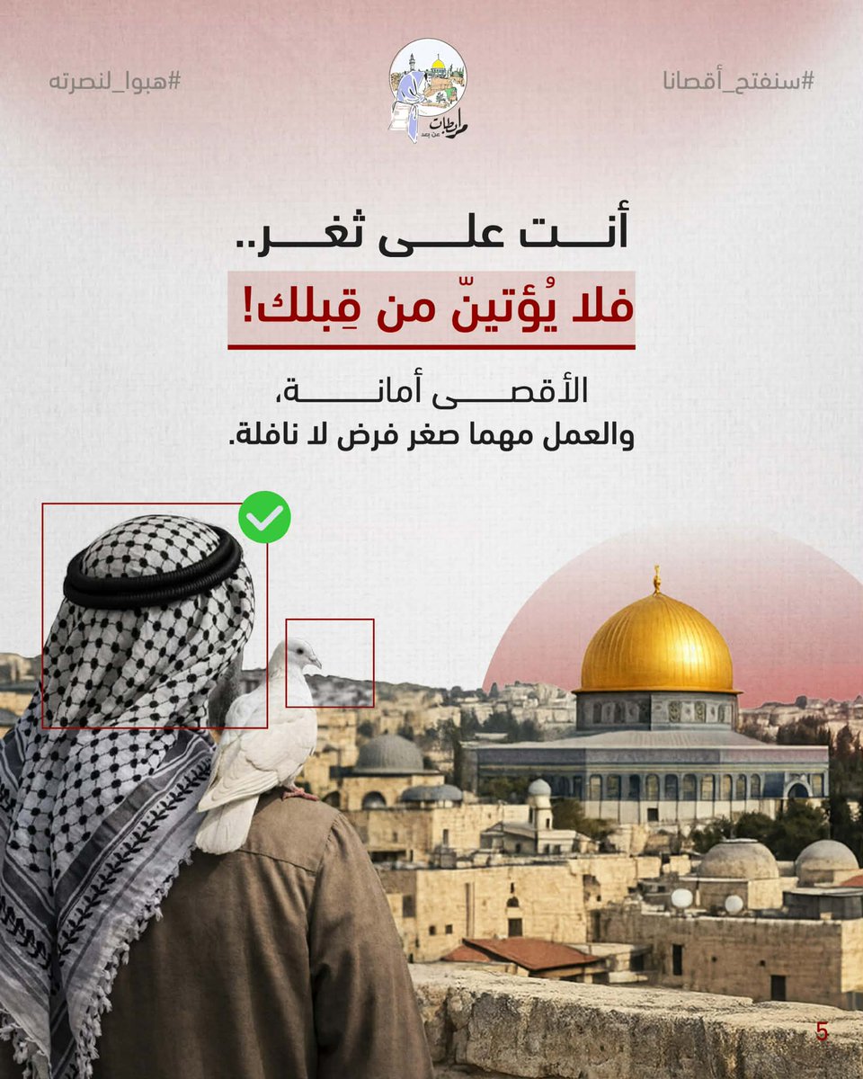 ouahiba1445's tweet photo. يريد الاحتلا #ل تشتيتنا، وإشعارنا بالعجز والضعف، وأننا مجرد مشاهدين لا نملك من أمر الأقصى شيئًا.

لكنّ ديننا يعلّمنا عكس ذلك تمامًا،

فيا أصحاب الفسيلة 
ليأخذ كلٌ دوره ومكانه.

#الأقصى_يستغيث 
#هبوا_لنصرته 
#سنفتح_أقصانا https://t.co/RG0stTmOCJ