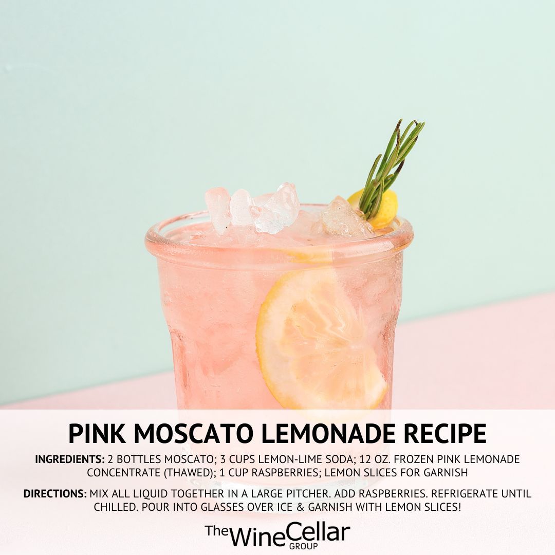 Pucker up for a refreshing #SundayFunday with our Pink Moscato Lemonade cocktail! 🩷🍋 #TheWineCellarGroup