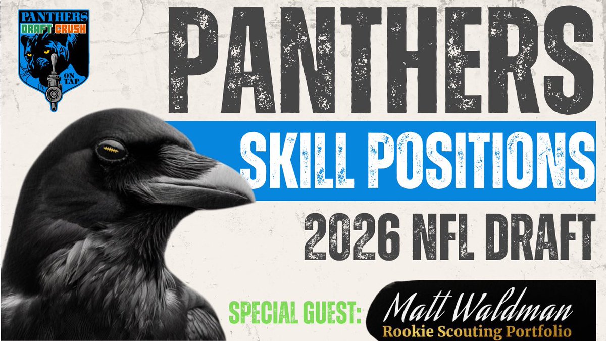 rickyboboddy's tweet image. We’re live tomorrow via @PanthersOnTap YouTube channel and here on X at 12 pm EST — joined by special guest @MattWaldman — for another episode of Draft Crush

RBs, WRs, and TEs for the #Panthers? Come learn with me, alongside @PanthersAnalyst from one of the best in the biz