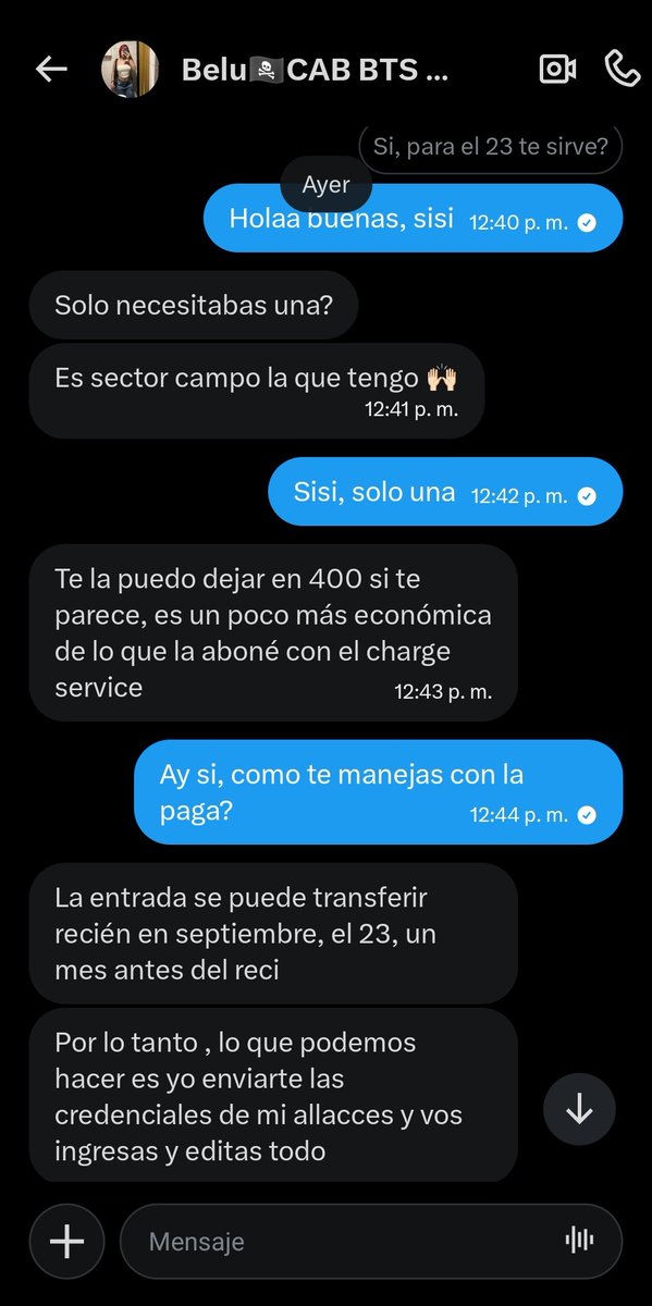 nejiqlo's tweet photo. HOLA ARMY.
Esta cuenta es pura estafa, vende entradas para el recital pero ya se cambió de nombre y de foto TRES VECES y todas fotos de chicas diferentes.

@/BeluCARC_444 
Por favor reporten y bloqueen a esta cuenta.

TENGAN CUIDADO Y NO CONFÍEN TAN FÁCIL. https://t.co/iN0rTq1Cl7