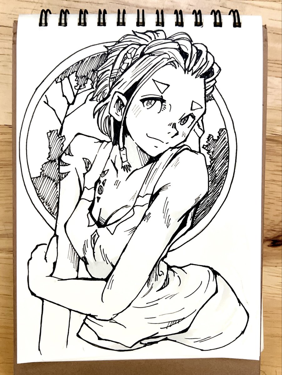 hir_oh1202's tweet image. 554日目
今日も影が飛びましたな…
あと手描くの失敗した

Day 553
I tried add to shadow but it was  almost fade today too. 
And I mistake to draw the hand. 

#illustration 
#ink