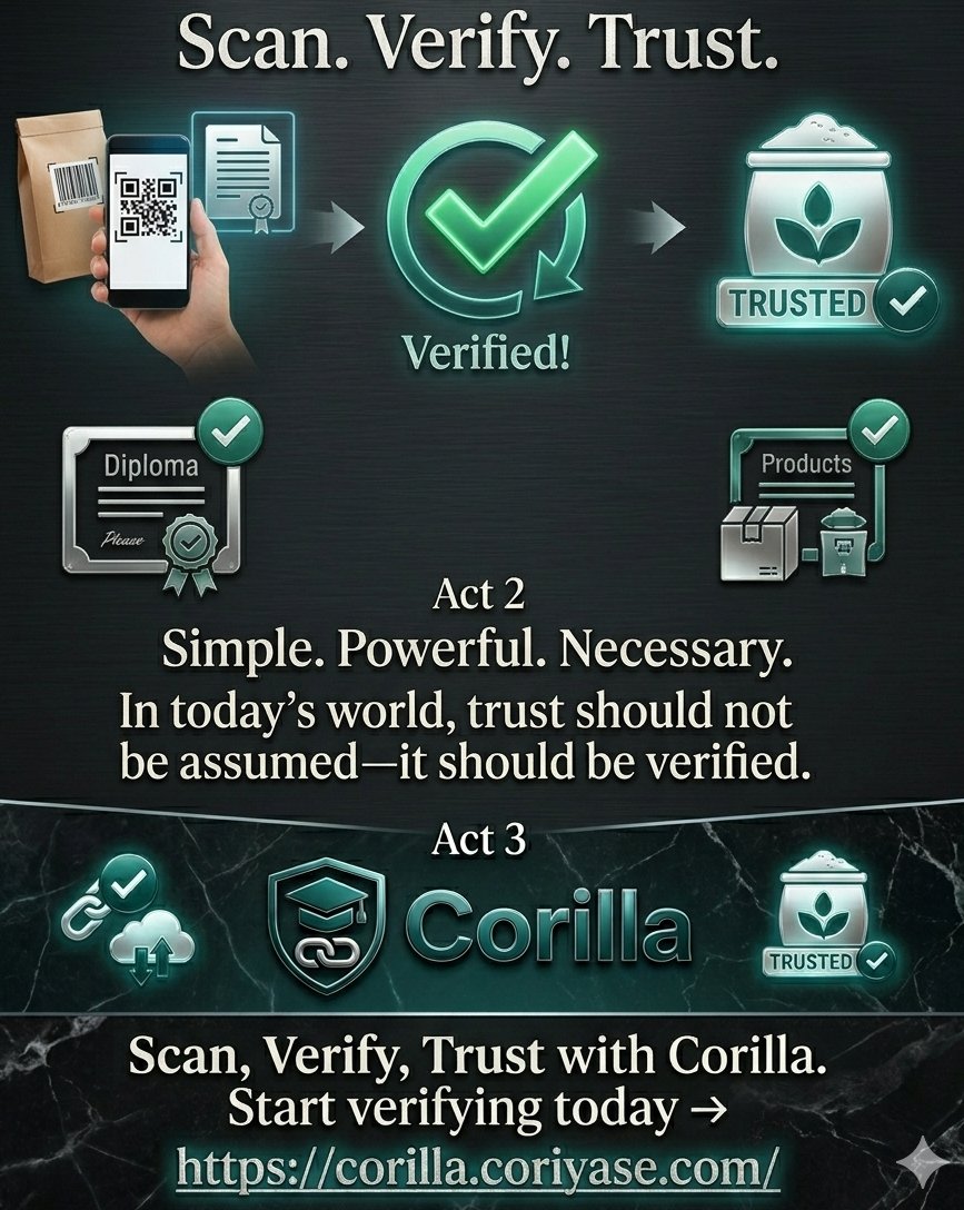 CoriMagazine's tweet image. In today’s world, trust should not be assumed—it should be verified.

Start verifying today → corilla.coriyase.com

#Corilla #Trust #Verification #Blockchain #DigitalTrust #TechForGood #Innovation