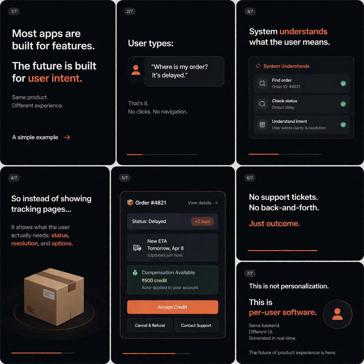 sktgthill's tweet image. We’re not heading toward “personalized UI” anymore.

We’re heading toward per-user software.

Every user gets their own interface.

Own workflows.
Own logic.

Same product → infinite versions.

That’s Generative #UI.

UI is no longer designed… it’s generated. 🚀