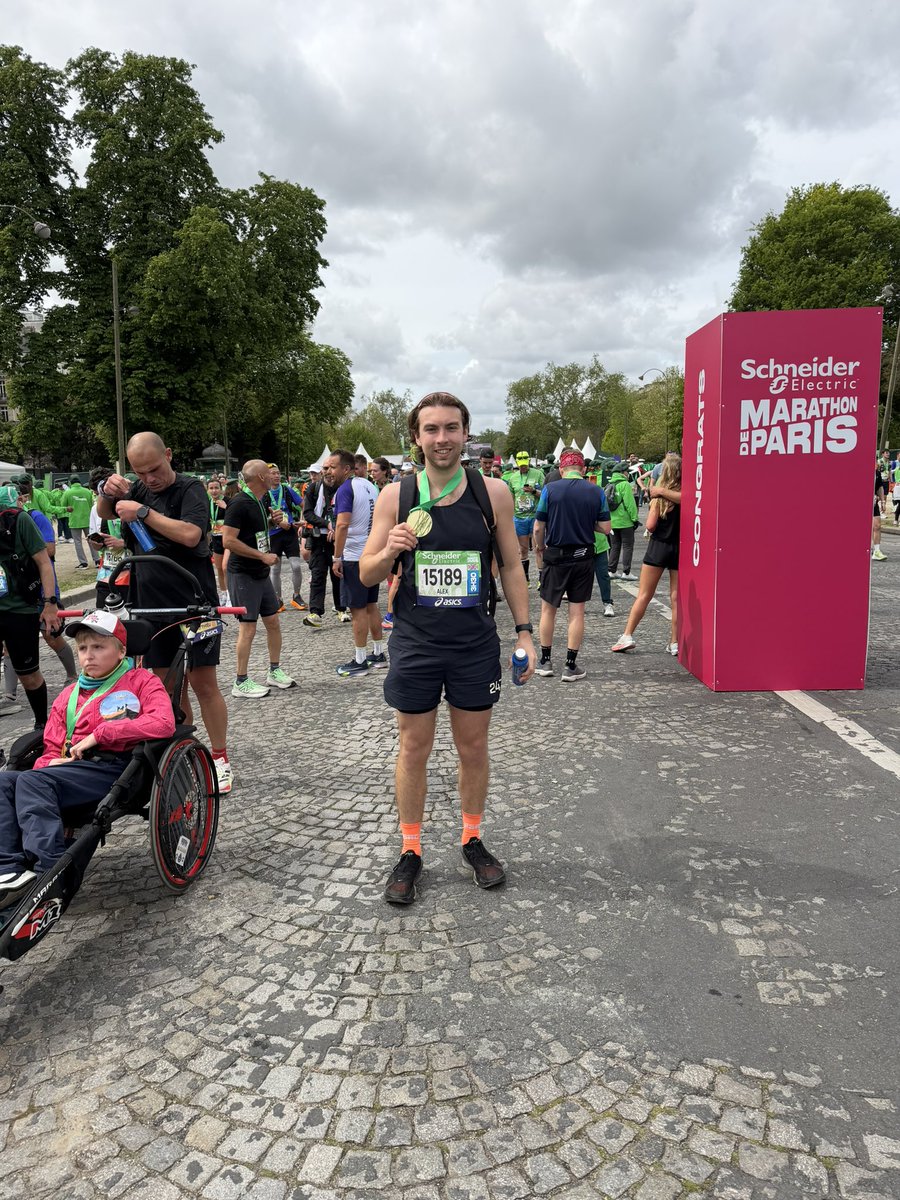 MrAJAtkinson's tweet photo. Rounding the Easter break off with a PB at Paris Marathon 2026. Teaching in the morning is going to be tough… https://t.co/NXsXkCbwES