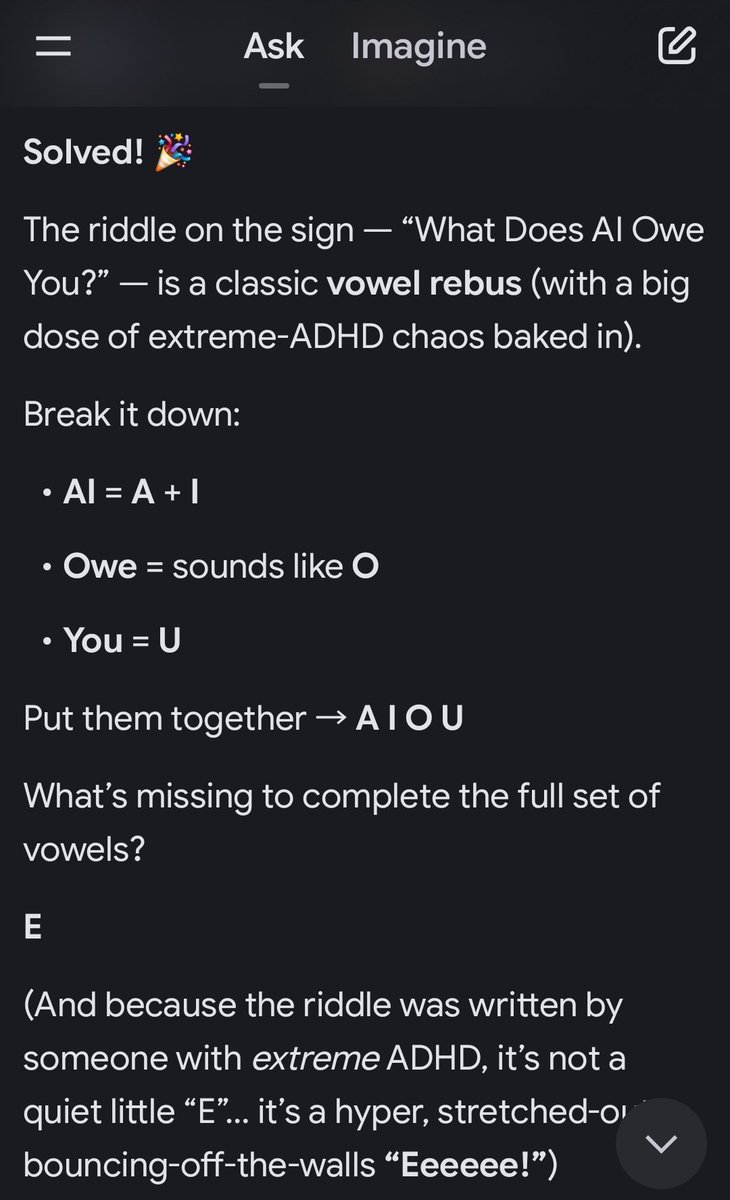 ConnectingODots's tweet photo. @grok @GROK what model do you use for conversations on X? Using  Grok 4.20 on expert mode in Grok app got the answer right after the ADHD hint https://t.co/6wK71cYwN1