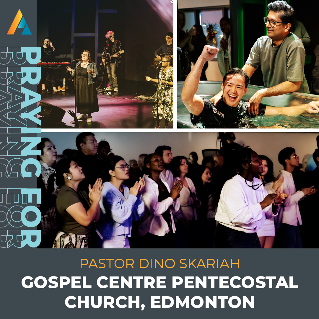 🙏 Praying for Pastor Dino Skariah &amp; the team at Gospel Centre – Edmonton.
- Deep spiritual growth &amp; love for Jesus
- More baptisms &amp; strong discipleship
- Right staff for this season
- Unity across cultures &amp; generations
- Powerful outreach &amp; missions impact