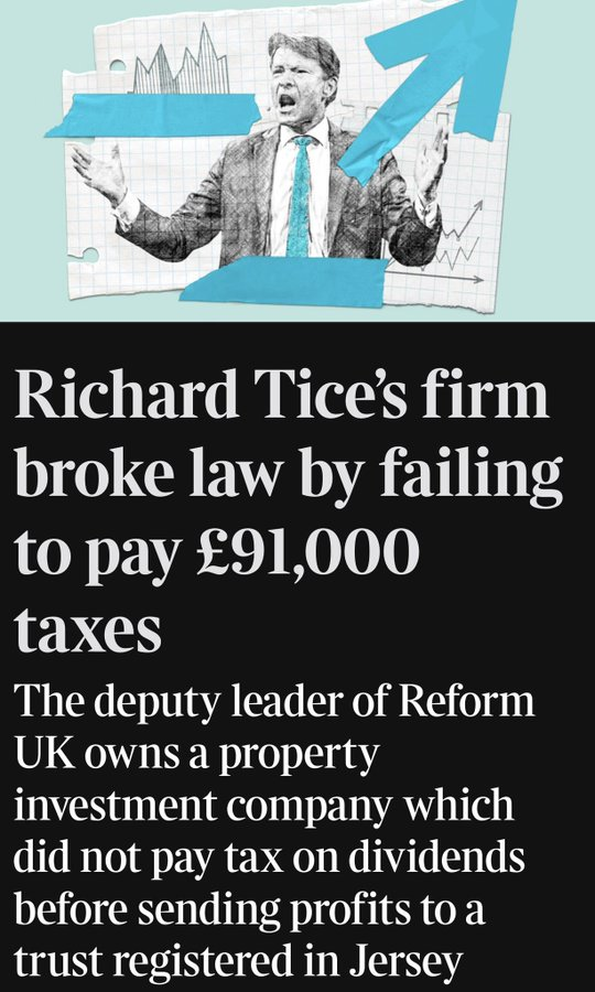 EricEatsPickles's tweet photo. He called for others to resign over "tax errors". He hasn't got the honesty to admit his own yet (no doubt we'll wait a long time for that), but if he has any integrity, he will resign, or Nigel should save him the trouble &amp; give him the boot now. https://t.co/pY0U0mJFTB