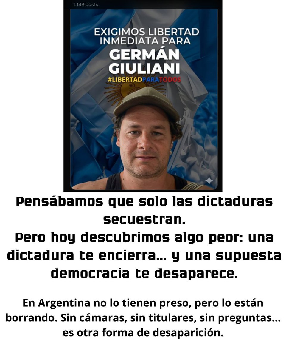 Que se muestre una parte de la historia nunca estuvo bien , en argentina lo siguen haciendo. #libertadagermangiuliani
