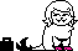 typicalIsopod's tweet photo. A lot of people don't know this, but in Deltarune there's an unused sprite of a "Busyness Manticore", this sprite is seemingly tied specifically to the Business manticore in the code too, with the line "Nullspace_Lovers". Their design also resembles Roxy Lalonde! https://t.co/uzVep14nMP