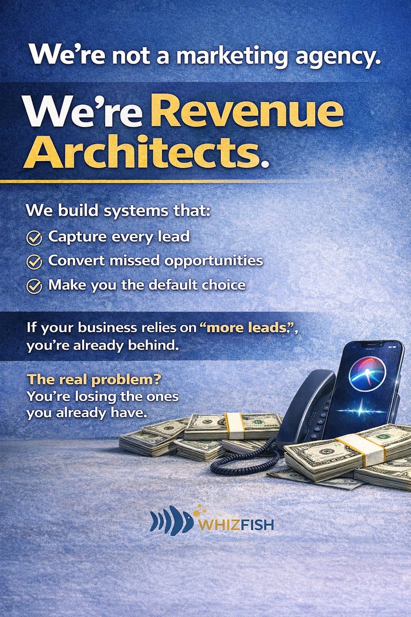 WhizFish's tweet photo. Most businesses don’t need more leads.
They need to stop losing the ones they already have. https://t.co/p5NOVOZL3L
