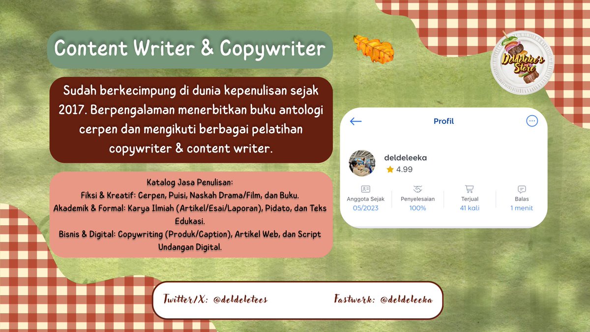 Deldeletee’s • Joki Karya Sastra & Copywriting tweet media