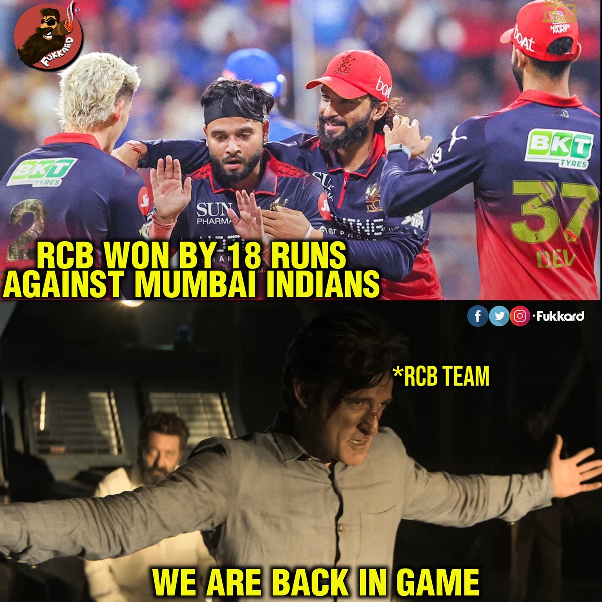 Fukkard's tweet image. Defending Campions #RCB, Beat #MI🔥🔥
#RCBvMI #MIvsRCB #MIvRCB