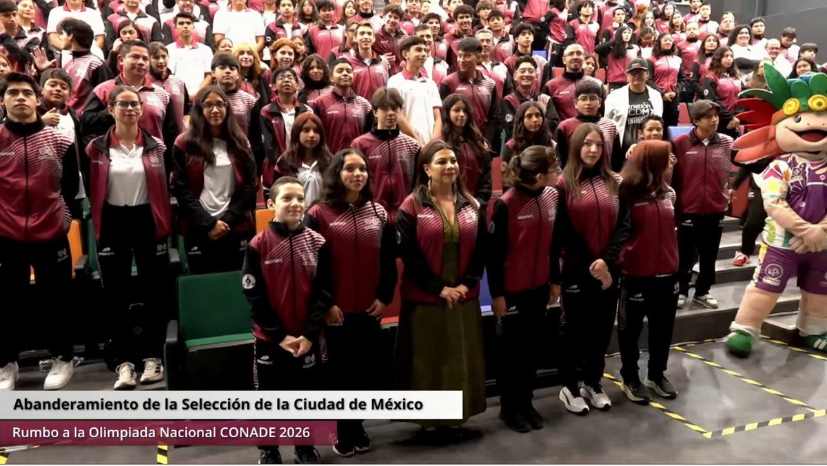 🏅 La #CDMX impulsa a sus campeones.
<a href="/ClaraBrugadaM/">Clara Brugada Molina</a> abanderó a la delegación rumbo a la Olimpiada Nacional CONADE 2026: talento, disciplina y orgullo que representan a nuestra ciudad.
Habrá apoyos económicos y más infraestructura para el deporte.