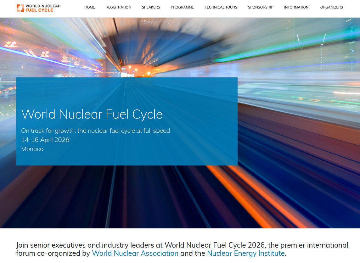 quakes99's tweet image. ❗️This week one of the year's most significant #Uranium conferences takes place in Monaco as #Nuclear fuel buyers &amp;amp; producers gather at World Nuclear Fuel Cycle 2026👥⚛️⛏️ with the theme "On track for growth: the nuclear fuel cycle at full speed"🏎️🔥🤠🐂
👉wnfc-event.com