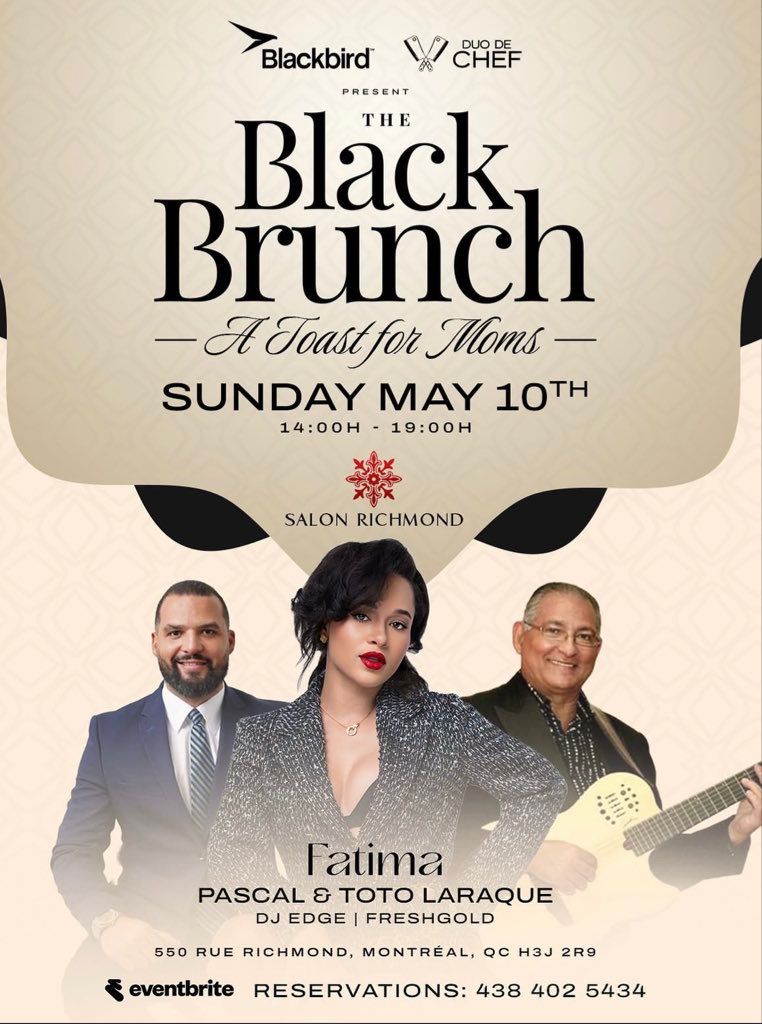 RaymondSchadrac's tweet photo. Blackbird Present Sunday May 10 2026

The Black Brunch Montreal 🇨🇦

Fatima Altieri confirmed✨️ 💙 

Get your ticket 
The Black Brunch - Fatima Altieri à Montreal https://t.co/5iYzVMiScy

#Fateam
#Pwotejem
@fatiful @Fateam__ https://t.co/jycTO0N1Ct