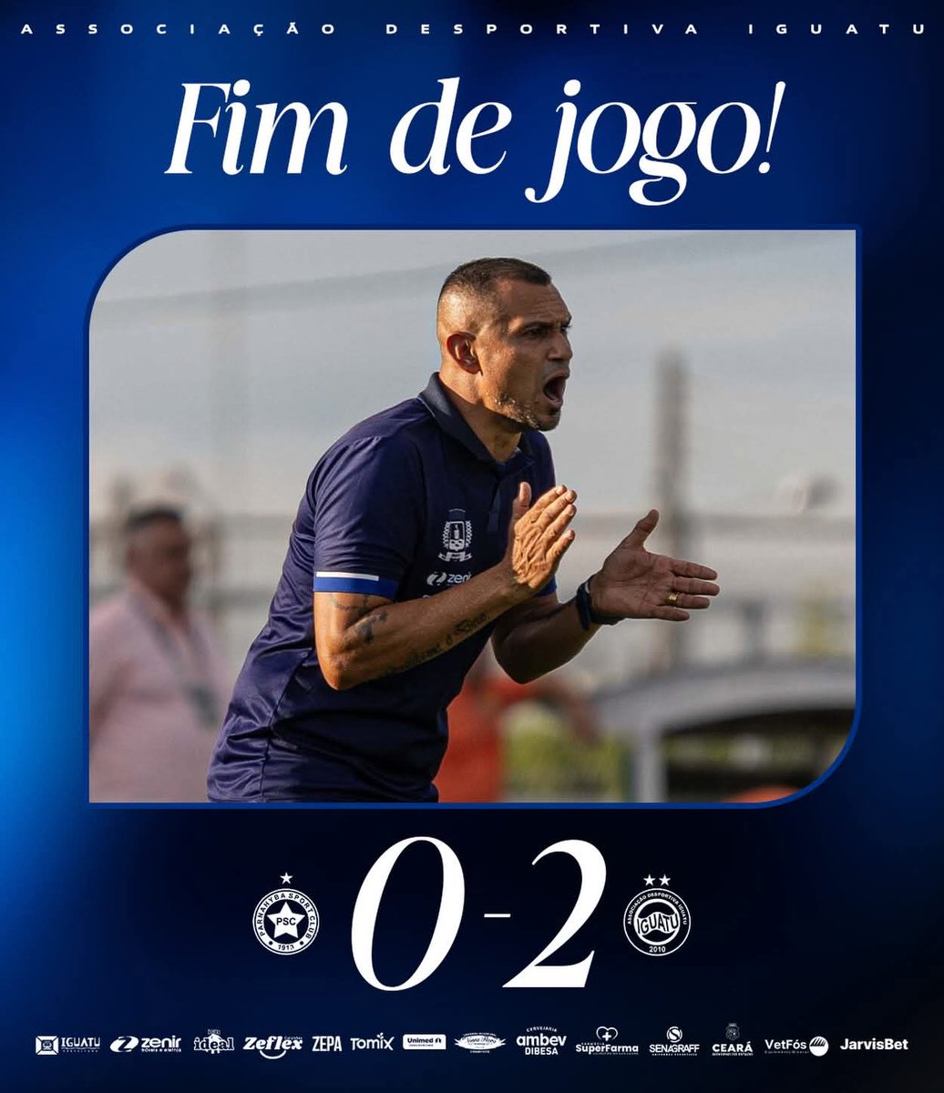 ADIguatuCE's tweet image. FIM DE JOGO! 

O Azulão vence o Parnahyba por 2-0 fora de casa e trás os primeiros três pontos do Campeonato Brasileiro 2026.

Os gols da partida foram marcados por Otacílio Marcos e Matheus Lima. 

Vamos, Azulão! 💙

#ADI #Iguatu #VamosAzulão #Brasileiro2026