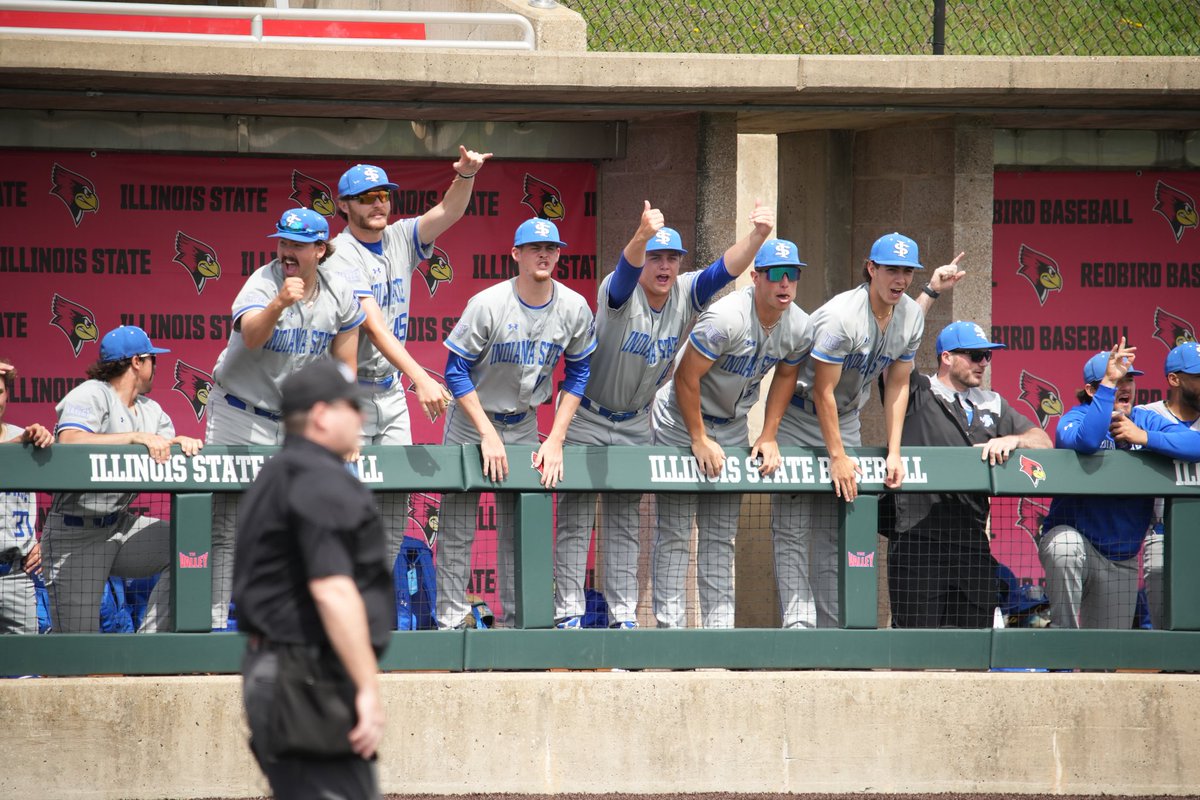 IndStBaseball's tweet photo. 📸 of the @WestonFulk two-run shot to put the Sycamores ahead in the second inning.

#MarchOn https://t.co/3j48lKrvEW