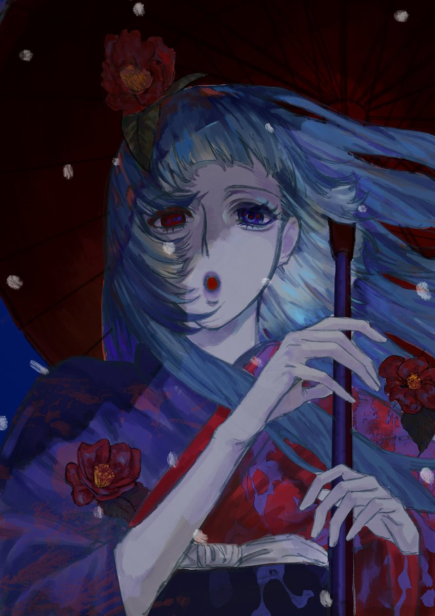 #illustration
 #和
 完成絵載せて無かった！ 
和風イラストです