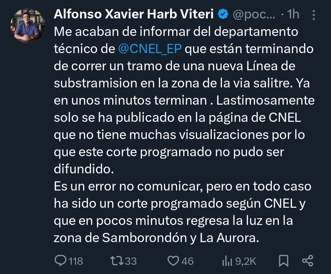 omarmaluk's tweet photo. @pochoharbEC @CNEL_EP ¿Entonces quién  copió a quién?
Yo pienso que Bennedetti te copió a ti, ya que tú dices "Me acaban de informar" y a Juan Xavier no le informó nadie. https://t.co/WFWmnVYXec