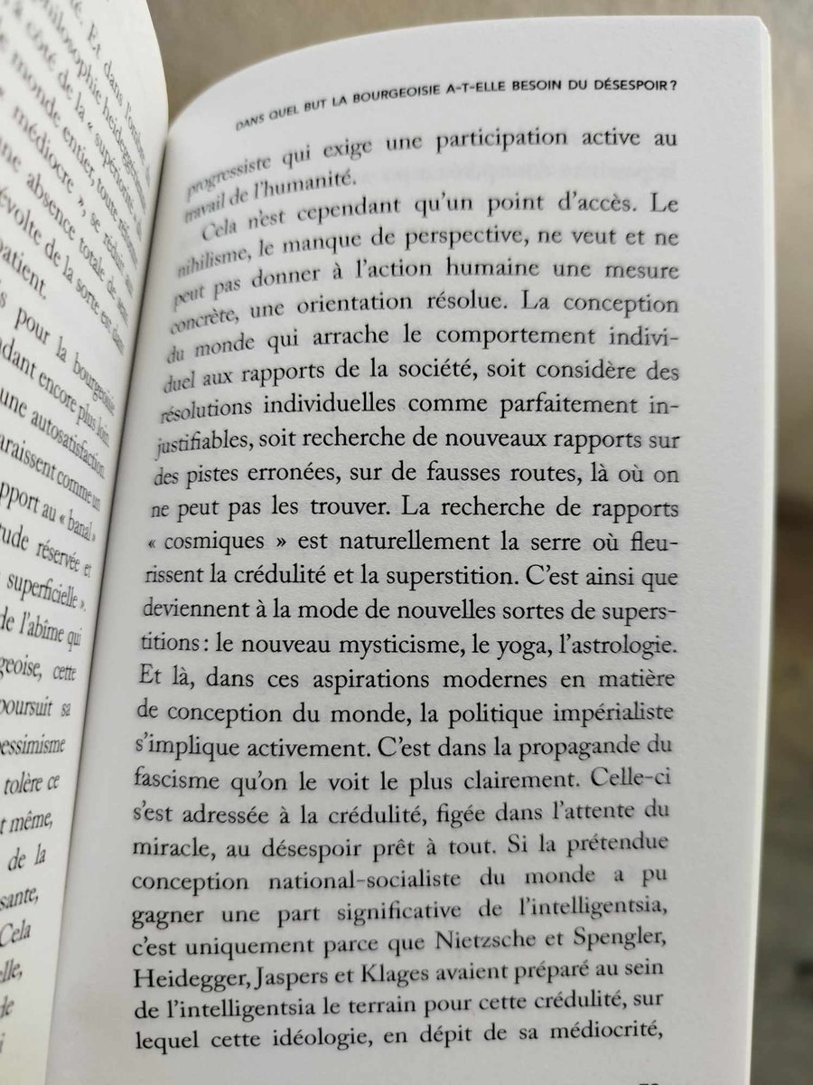Comment le nihilisme et le pessimisme servent les intérêts de la bourgeoisie, selon le philosophe marxiste Georg Lukacs :