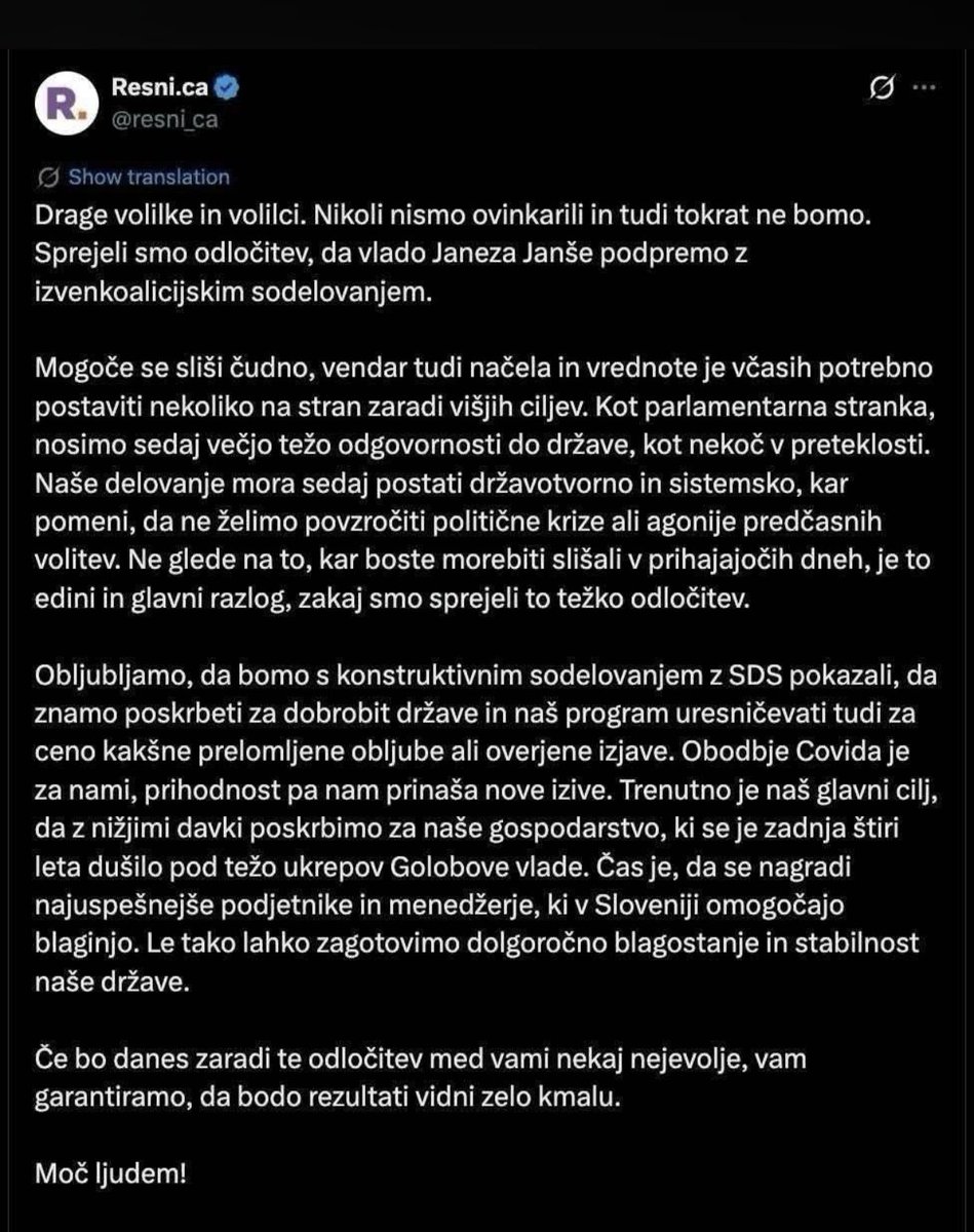JanMet666's tweet photo. Samo dva dni sta bila potrebna, da je Stevanović izdal svoje volilce, načela in stališča. https://t.co/5iZRkdYSil