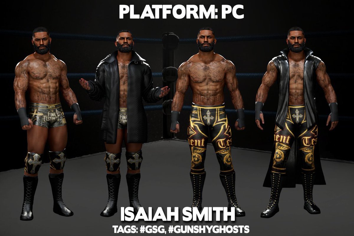 gunshyghostss's tweet image. 'The Final Testament' Isaiah Smith is now available for download! PC only #WWE2k26 #WWE #2k26 #CAW