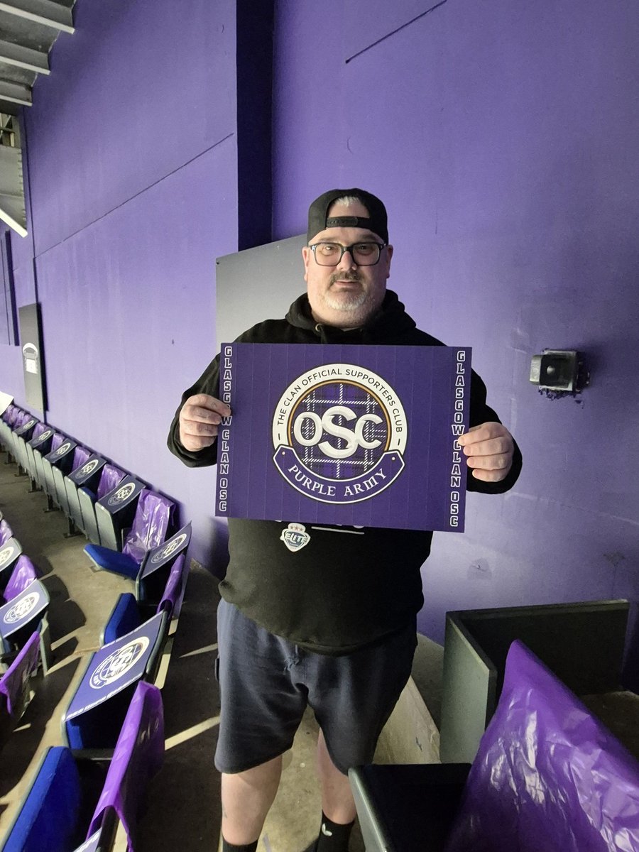 CoullingKev's tweet photo. Road trip to Glasgow clan for their playoffs 2nd leg game just fancied a ride out 💜🏒 https://t.co/jdJN4TdP4Y