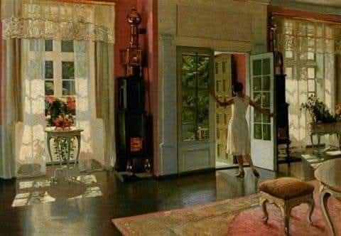 ElisaElluz's tweet photo. Harald Slott-Møller (Danés, 1864-1937): "Sol de la mañana en la sala del jardín".
óleo sobre lienzo https://t.co/iyi4ZKB9Sq