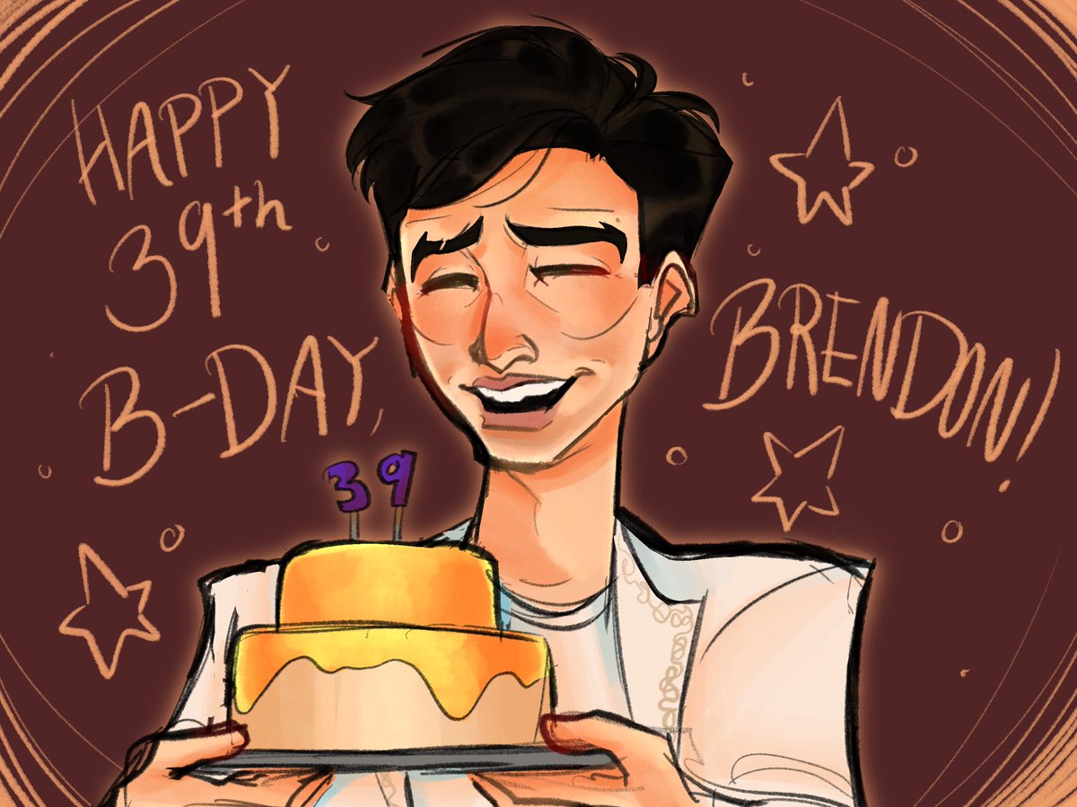 VIVALVENGEANCE's tweet photo. quick drawing of Brendon for his 39th bday today!! 🎉🎈 i hope he’s having a great one :) https://t.co/yNak1OxAxw