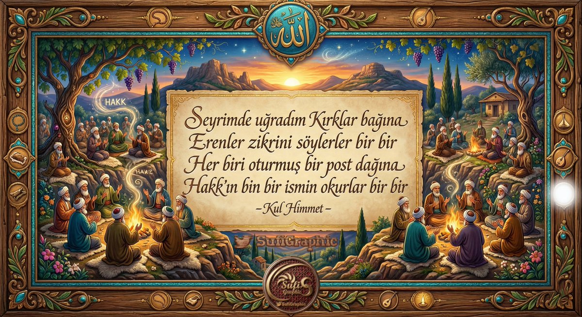 SufiGraphic's tweet image. #Zikir #Tesbih #Hamd #Şükür #Deyiş #şiir #şair #KulHimmet #Alevi #Antoloji #Erenler ERENLER ZİKRİNİ SÖYLERLER