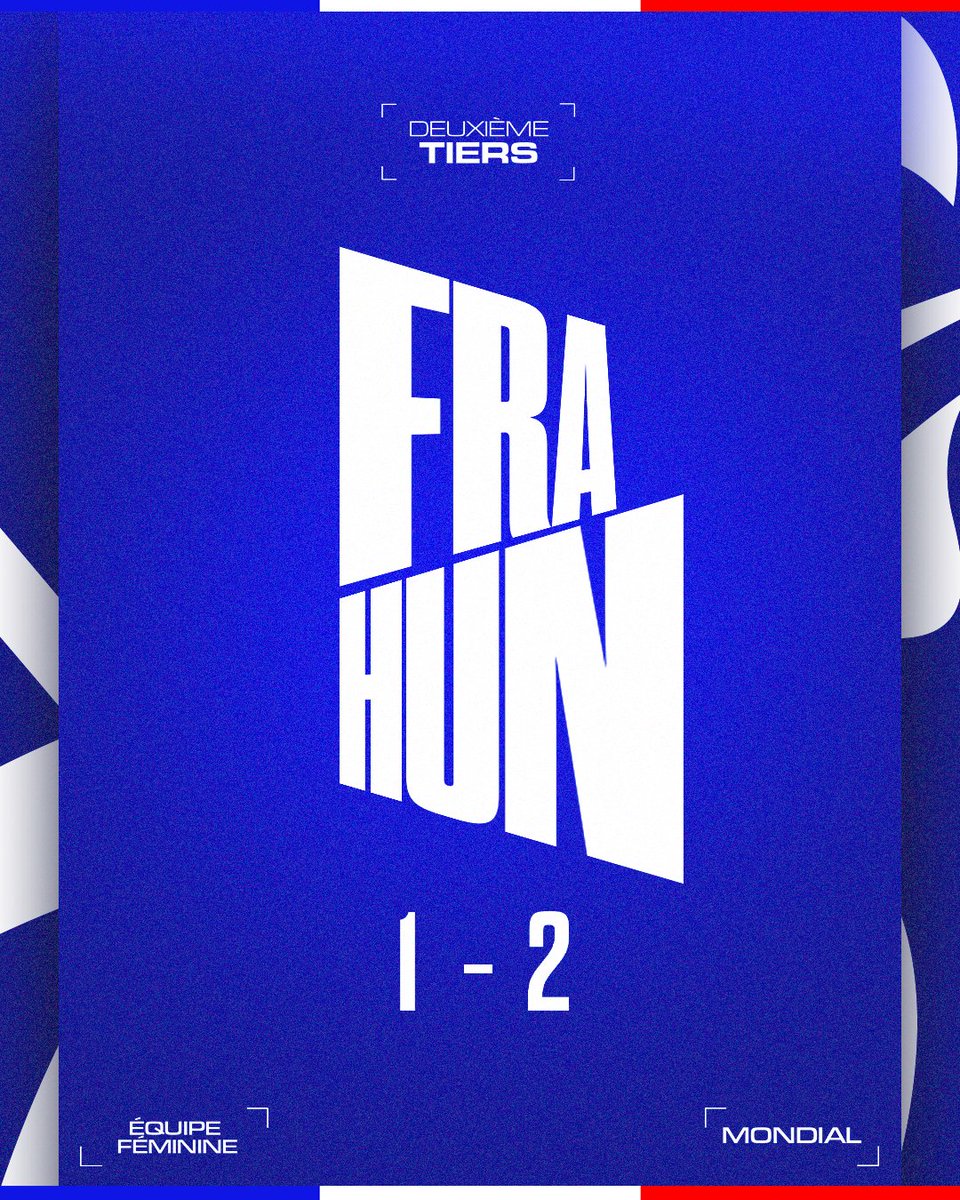 Hockey_FRA's tweet photo. 🇫🇷 EDF Fem. 🇫🇷
⌚️40'00 - 🇫🇷 1-2 🇭🇺
Revenues à égalité sur une réalisation d'Estelle Duvin, les Bleues sont menées 2-1 après 40 minutes !
#TeamFranceHockey #FRAHUN https://t.co/9m4Y7b6bgC