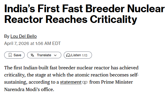 NEI's tweet image. "#India is sharpening its focus on nuclear, which currently accounts for less than 2% of its energy mix, as a way to enhance energy #security and help #decarbonize the grid."

More &amp;amp; more countries are building a future that's made possible by #nuclear⤵️
bloomberg.com/news/articles/…