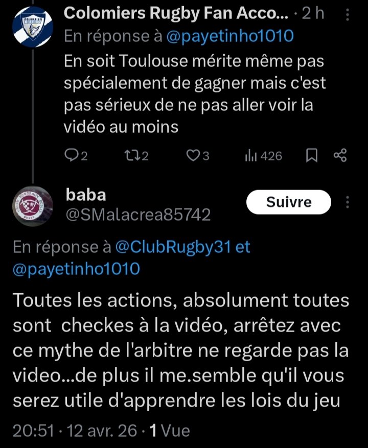 Colomiers Rugby Fan Account tweet media