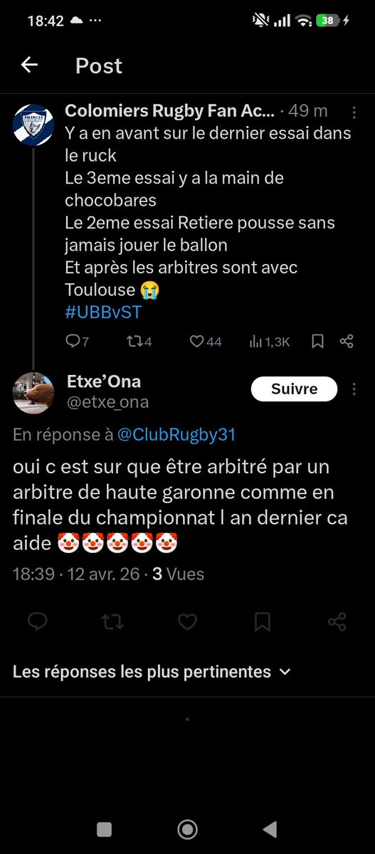 Colomiers Rugby Fan Account tweet media