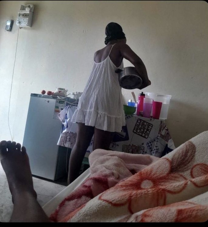 I don't date short Men are preparing supper.