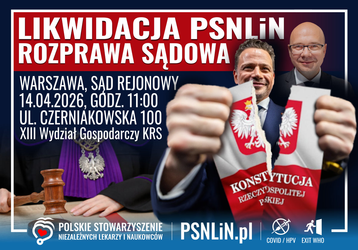PSNLIN3's tweet photo. 🟥"System" za pośrednictwem Rafała Trzaskowskiego żąda likwidacji PSNLiN za rzetelne informowanie Polaków o braku podstaw naukowych wielu interwencji medycznych uznanych za zgodne z "aktualną wiedzą medyczną".
➡️Rozprawa sądowa: 14.04 2026, godz. 11:00. 
🔗https://t.co/03uuI8Oif5 https://t.co/jR4aQEE9W0