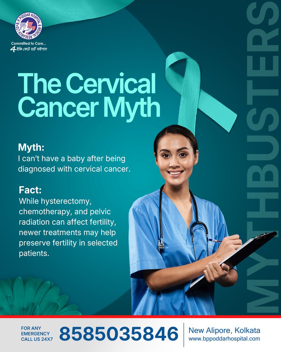 BPP_Hospital's tweet image. Receiving a diagnosis shouldn't mean giving up on your dreams of motherhood.

There is a common misconception that cervical cancer automatically ends the possibility of having a baby. 

#cervicalcancerawareness #womenshealthmatters #fertilityjourneystories #BPPoddarHospital
