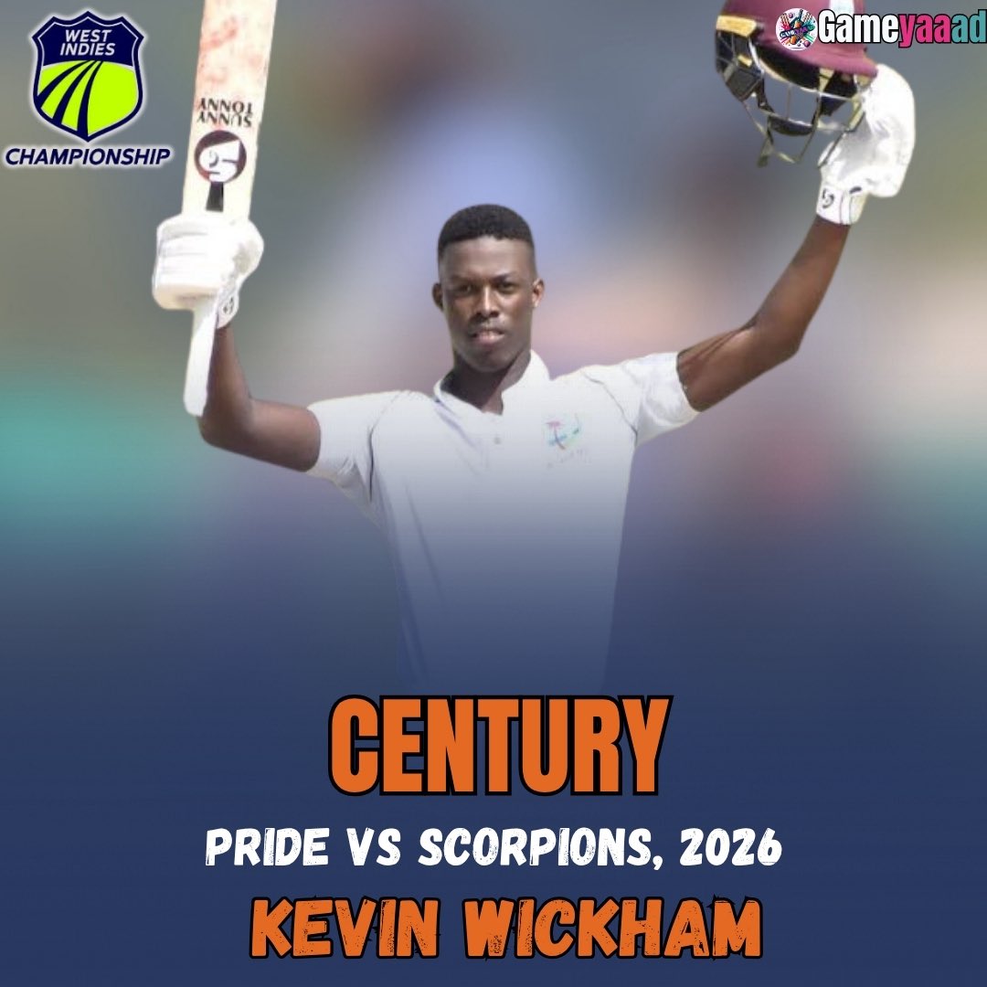 gameyaaad's tweet photo. Top draw knock from Kevin Wickham
Came in to bat when Barbados Pride was struggling as 23/3🏏
A crucial knock when it mattered most!
#WestIndiesChampionship | #KyleMayers | #BarbadosPride | #JamaicaScorpions https://t.co/TG4bMA6WGx