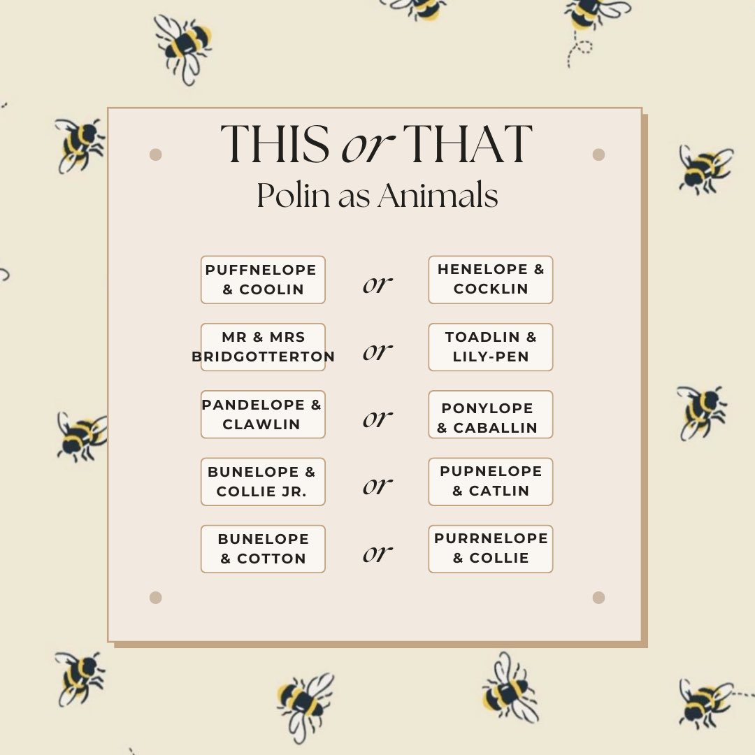 polinweek's tweet image. We can’t finish #PolinWeek without another game! Today we are doing a special version of

THIS OR THAT: POLIN AS ANIMALS

we’ve always been tickled at how creative this fandom is at imagining Polin falling in love in EVERY universe &amp;amp; version

Go down the thread to play correctly!