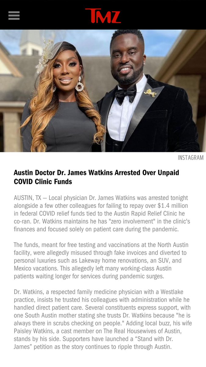 🚨 EXCLUSIVE 🚨

#RHOAustin husband James Watkins ARRESTED. Read more below:

#NOBS