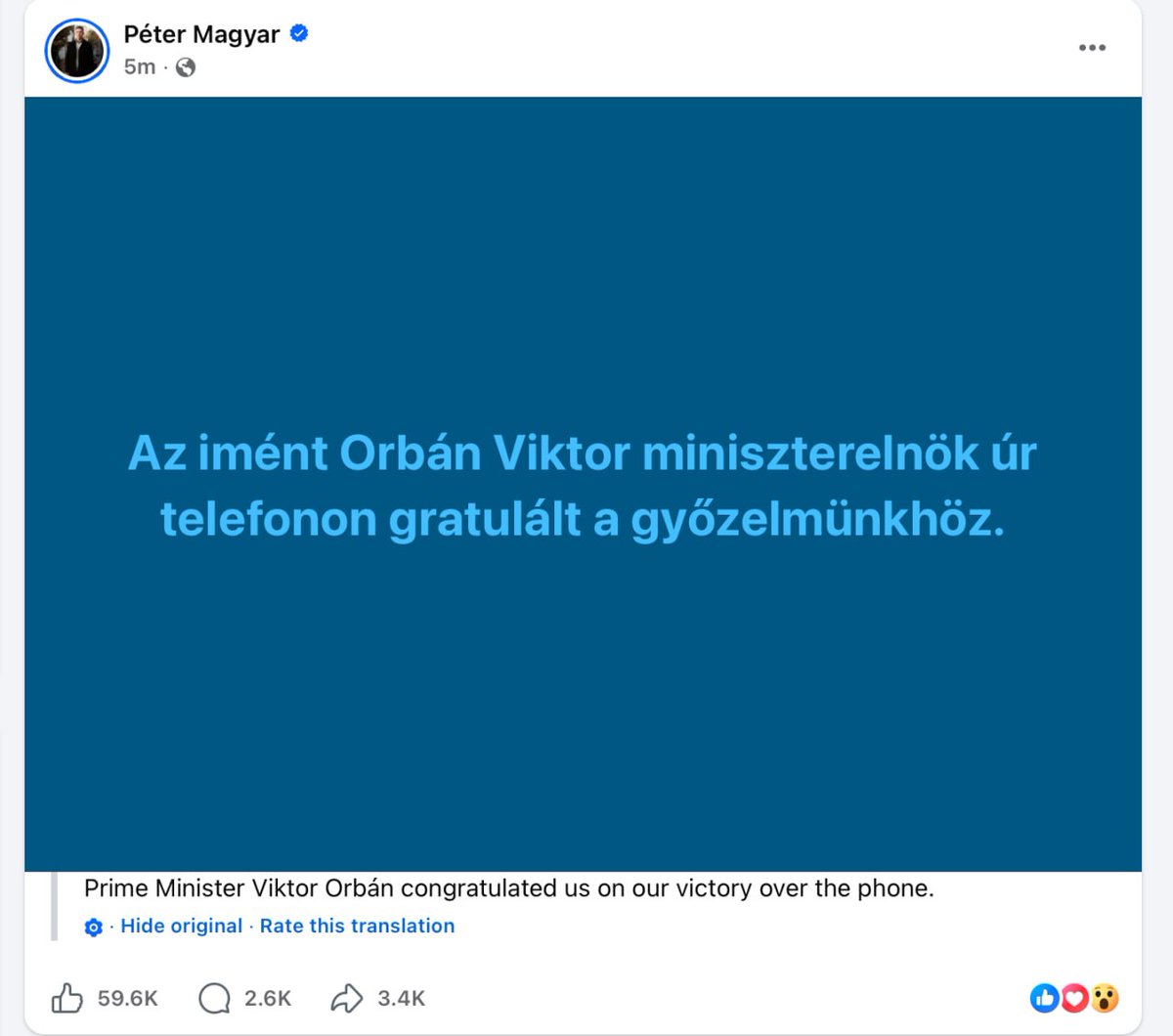 nexta_tv's tweet photo. ⚡️⚡️⚡️ Orbán has congratulated Magyar on his victory by phone