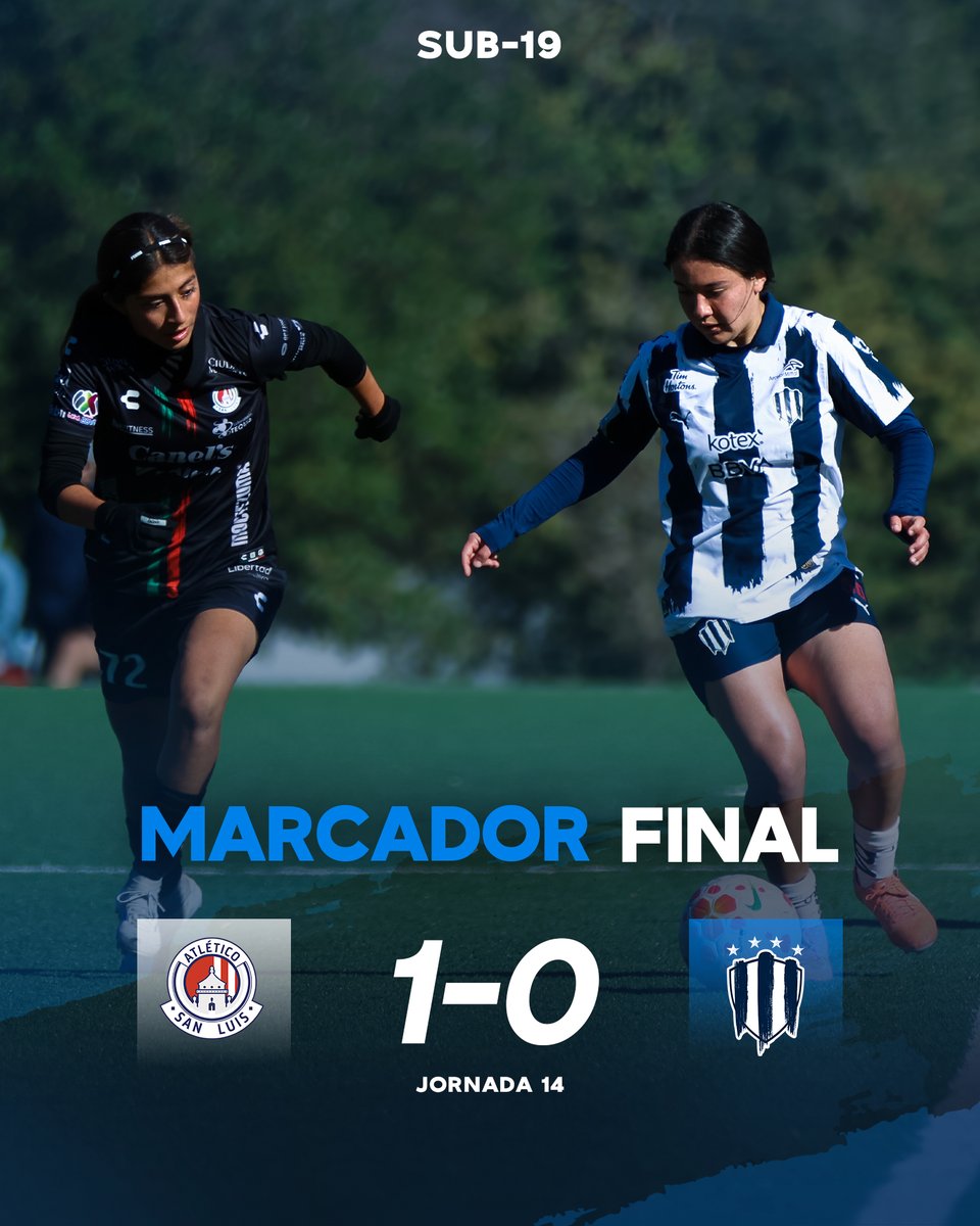 Rayados_FB's tweet image. 90'⏱ | #Sub19 | #ASL ⛪️ 1 - 0 🤠 #MTY |

Finaliza el partido en San Luis.