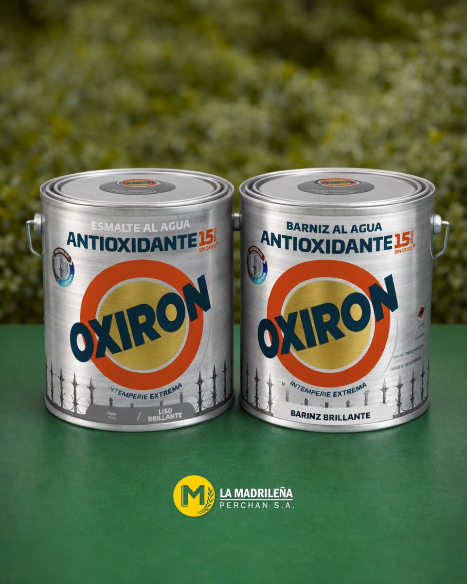 PerchanSA's tweet photo. Si tienes barandillas, puertas, rejas o cualquier superficie metálica, ahora es el momento de actuar.
🔸 Oxiron Barniz al agua
🔸 Oxiron Liso (brillante o mate) y Forja

Además, todos con triple acción: neutralizan, reparan y protegen 💪

#DecoraciónProfesional #Oxiron 🎨🔧 https://t.co/4H56Yk1kUX