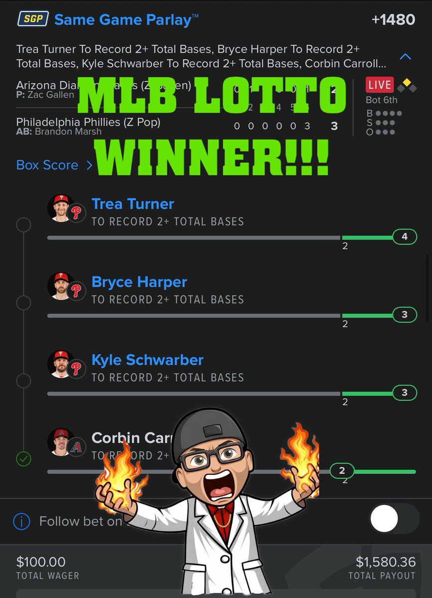 FanduelGuru777's tweet image. BOOOOM!!!!💥💥💥💥💥

Cash the 2TB LOTO FAM!!💰💰💪🏻

Share this tickets and tag me !! 
#TrustTheProcess @DubClub_win